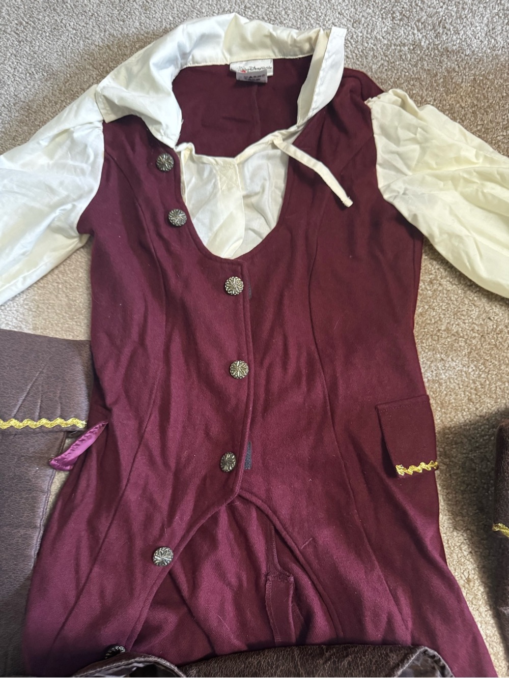 Disney pirate Costume Burgundy & Brown Girls Large